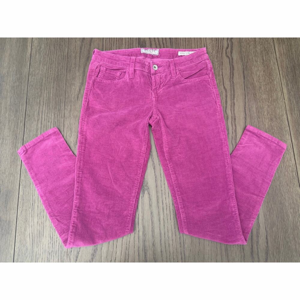 GUESS Power Ultra Skinny Pink Corduroy Size 26